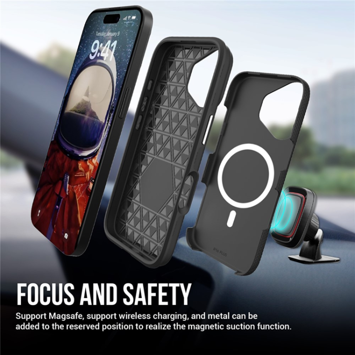 A-One Brand - iPhone 17 Mobilskal MagSafe Protective TPU+PC - Svart