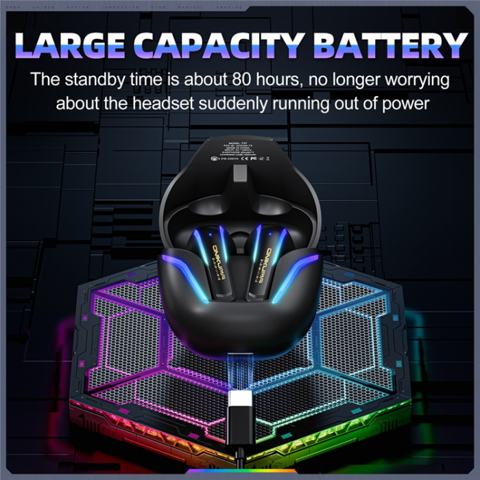 ONIKUMA - ONIKUMA TWS Trådlösa Bluetooth Hörlurar In-ear Vattentäta IPX4 T27 - Svart