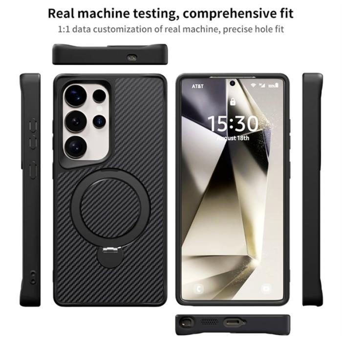 OEM - Mobilskal för Samsung Galaxy S26 Ultra Magnetiskt Kickstand TPU + PC - Grå