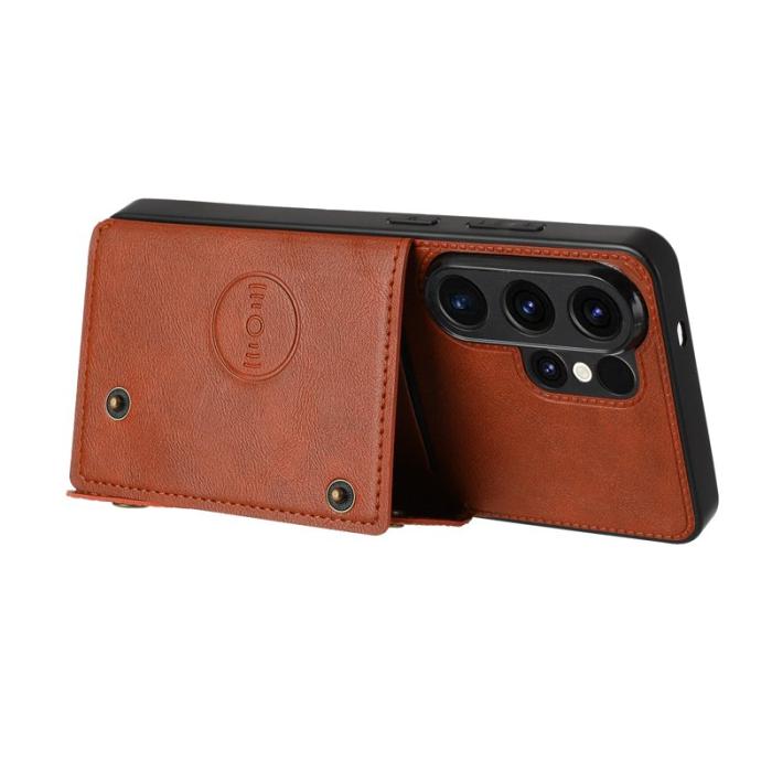 OEM - Mobilfodral för Samsung Galaxy S26 Ultra Kickstand och kortfack - Brun