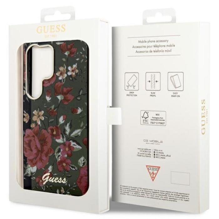 Guess - Guess Galaxy S23 Ultra Mobilskal Flower Collection - Grön