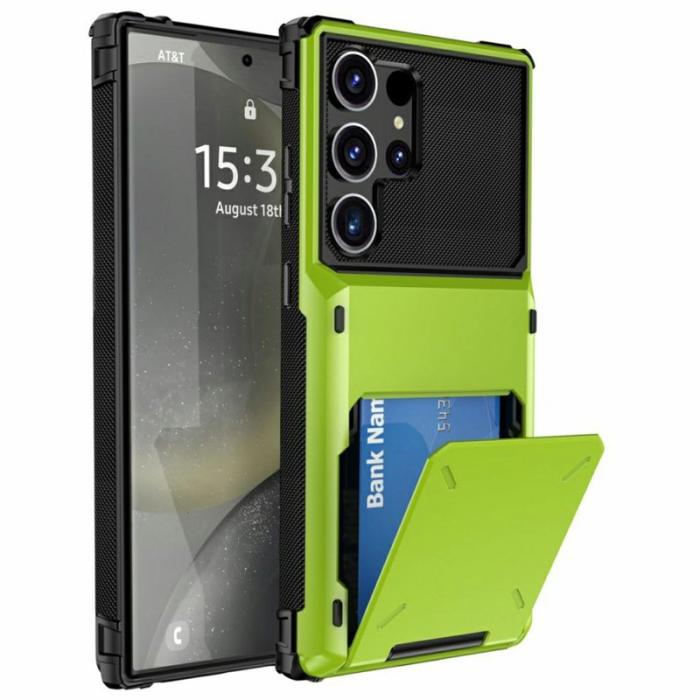 OEM - Mobilskal för Samsung Galaxy S26 Ultra PC + TPU med kortfack - Grön