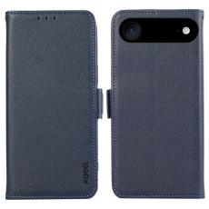 ABEEL - ABEEL iPhone Air Pl&aring;nboksfodral Litchi Textur Konstl&auml;der RFID-Skydd Bl&aring;
