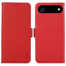ABEEL - ABEEL iPhone Air Pl&aring;nboksfodral Litchi Textur Konstl&auml;der RFID-Skydd R&ouml;d