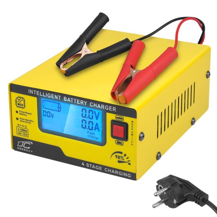 LTC - LTC Starthjälp Automatisk laddare, 6V/12V 15A Mikroprocessorlikriktare