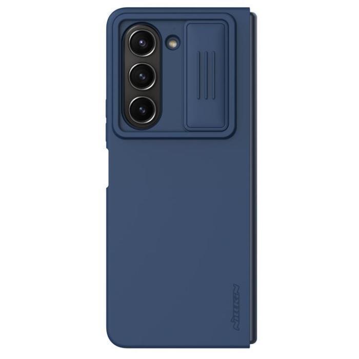 Nillkin - Nillkin Galaxy Z Fold 5 Mobilskal CamShield Silky Silikon - Blå