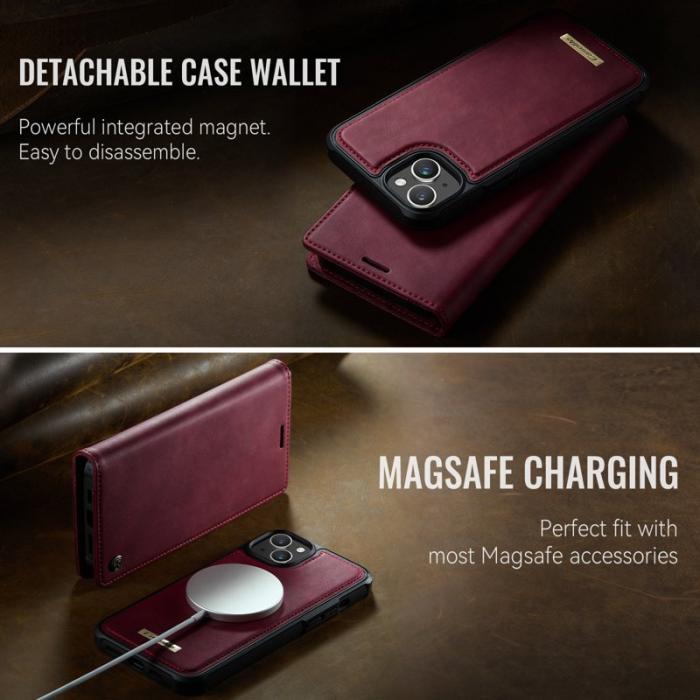 Caseme - CASEME C49 iPhone 13 Fodral MagSafe KonstLäder RFID-Skydd Röd