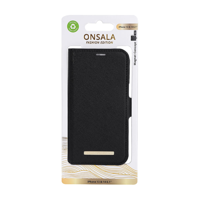 Onsala - ONSALA iPhone 14 Plånboksfodral Midnight - Svart