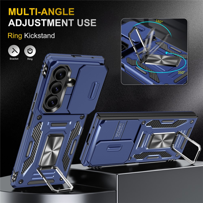 A-One Brand - Galaxy Z Fold7 5G Mobilskal Kickstand Slide - Marinblå