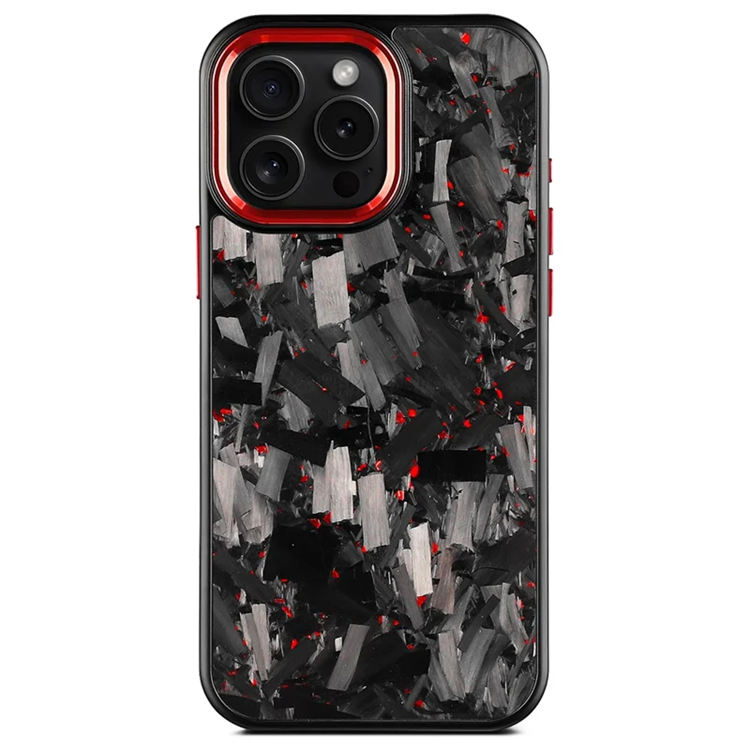 iPhone 16 Pro Mobilskal Aramid Fiber med metallbåge - Röd | 2353 | AlltMobil