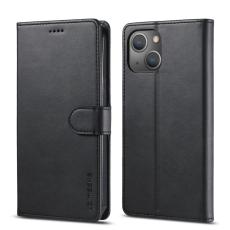 LC.imeeke - LC.IMEEKE iPhone 13 Pl&aring;nboksfodral i Konstl&auml;der - Svart