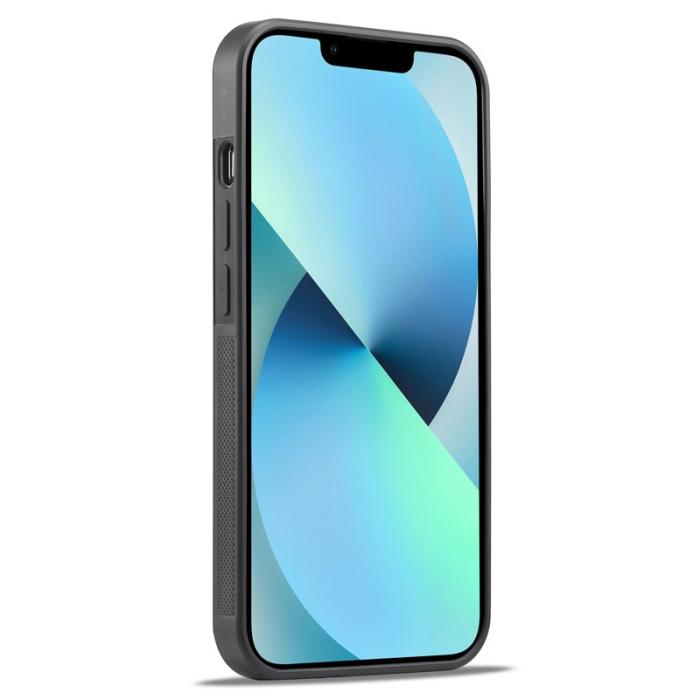 LC.imeeke - LC.IMEEKE iPhone 13 Fodral KonstLäder - Kolfibertextur - Svart