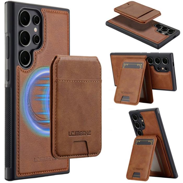 LC.imeeke - LC.IMEEKE L3 Samsung Galaxy S25 Ultra Fodral - KonstLäder - Brun