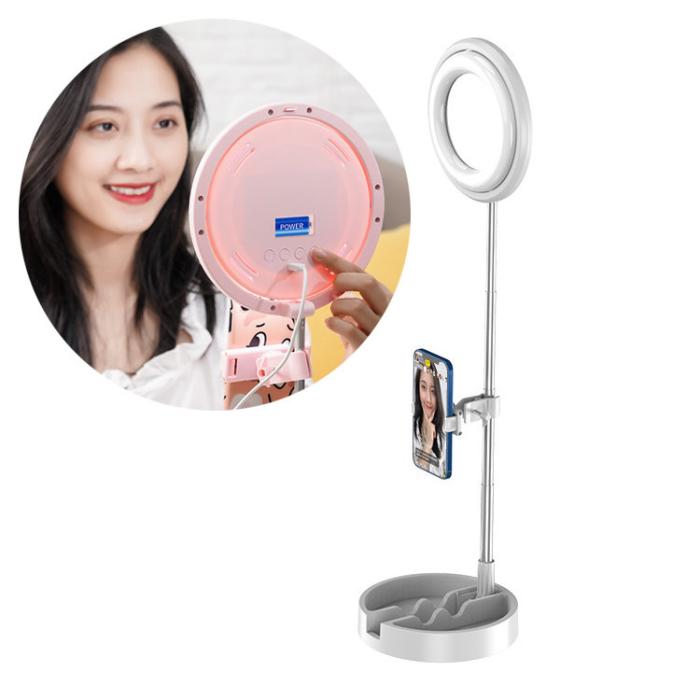 UTGATT5 - Telefonstativ Set LED Selfie Ring Ljusblixt - Vit