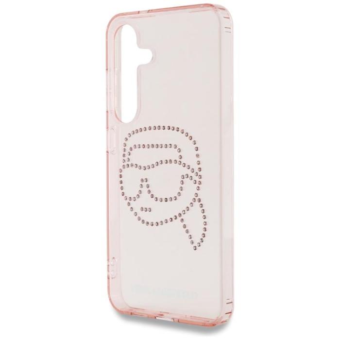 KARL LAGERFELD - Karl Lagerfeld Galaxy S25 Mobilskal Rhinestones Karl Head Logo - Rosa