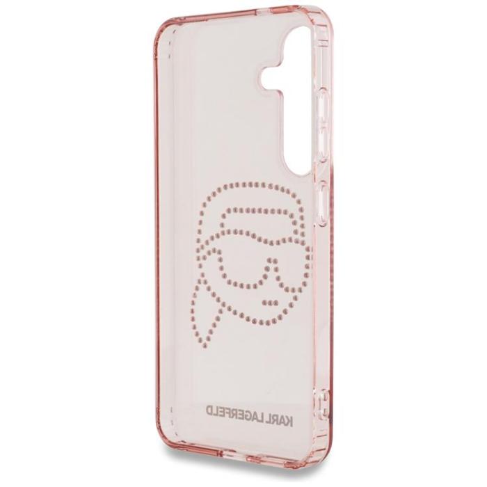 KARL LAGERFELD - Karl Lagerfeld Galaxy S25 Mobilskal Rhinestones Karl Head Logo - Rosa