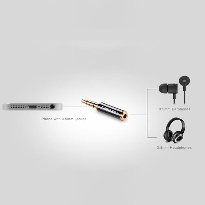 Ugreen - Ugreen Audio Adapter Jack 3.5mm Male Till Jack 2.5mm Female - Svart