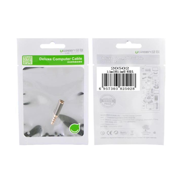 Ugreen - Ugreen Audio Adapter Jack 3.5mm Male Till Jack 2.5mm Female - Svart