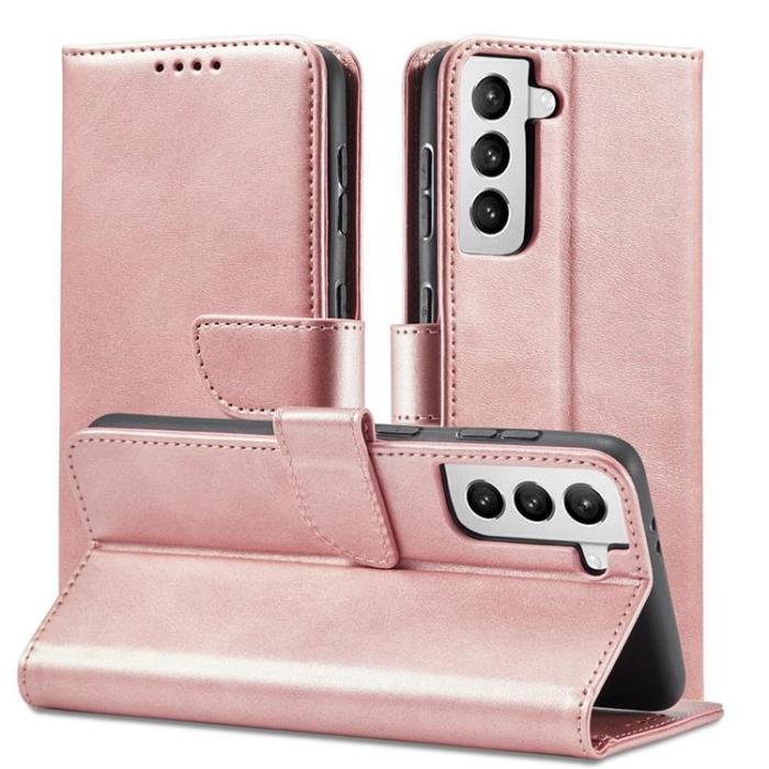 UTGATT1 - Galaxy S21 FE Plånboksfodral Magnet Elegant - Rosa