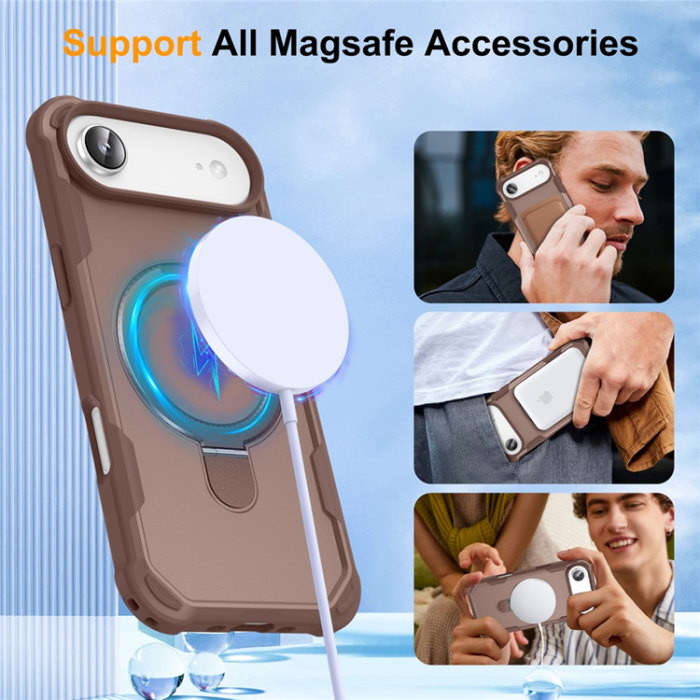 A-One Brand - iPhone 17 Air Mobilskal MagSafe Kickstand Shockproof - Guld