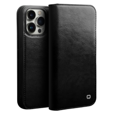 QIALINO - Qialino iPhone 14 Pro Plånboksfodral Äkta Läder Korthållare