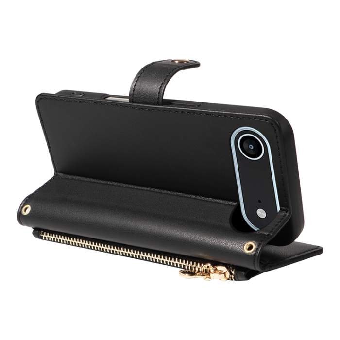 A-One Brand - iPhone Air Plånboksfodral Rhombus Läder - Svart