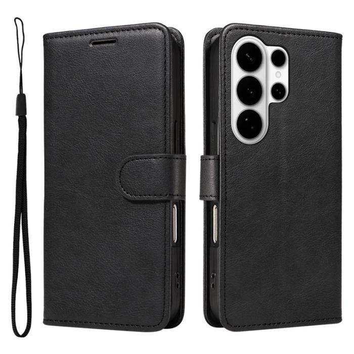 OEM - Samsung Galaxy S26 Ultra Fodral Äkta Läder Med Rem - Svart