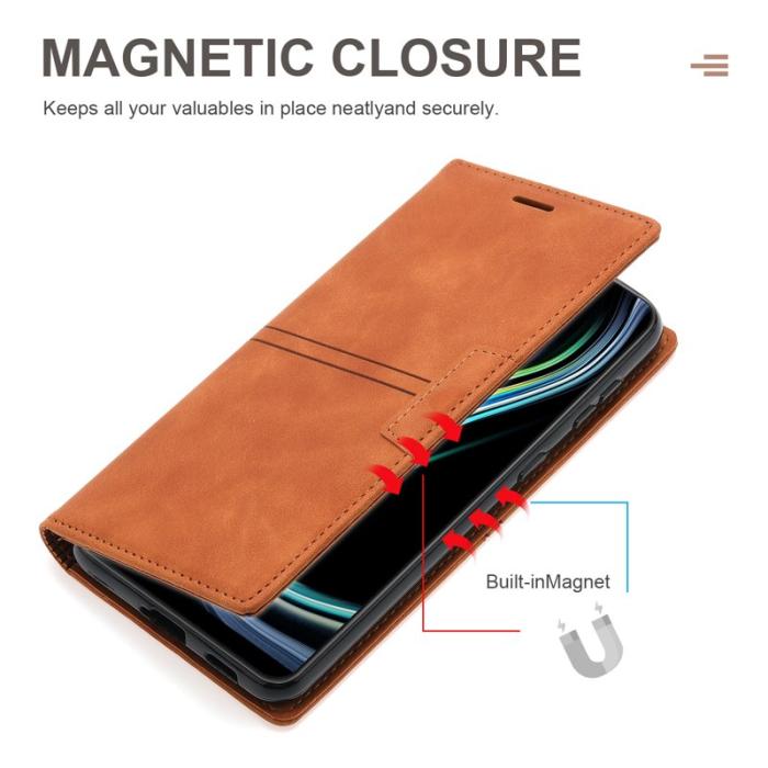 OEM - Samsung Galaxy S26 Ultra Fodral Magnetisk Stängning Äkta Läder - Brun