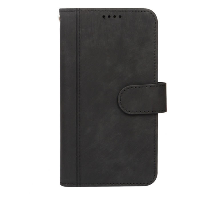 A-One Brand - iPhone 17 Air Plånboksfodral Line Pattern Läder - Svart