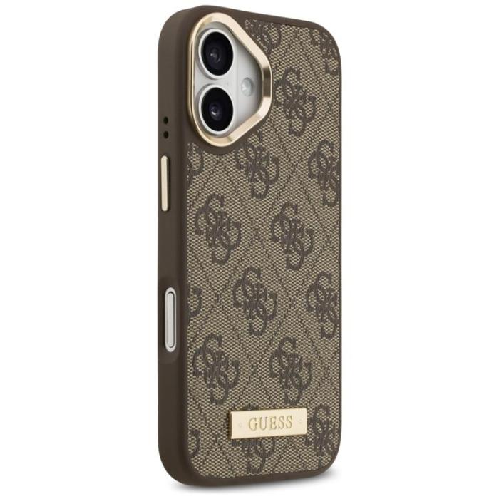 Guess - Guess iPhone 17 Mobilskal MagSafe 4G Logo Plate - Brun