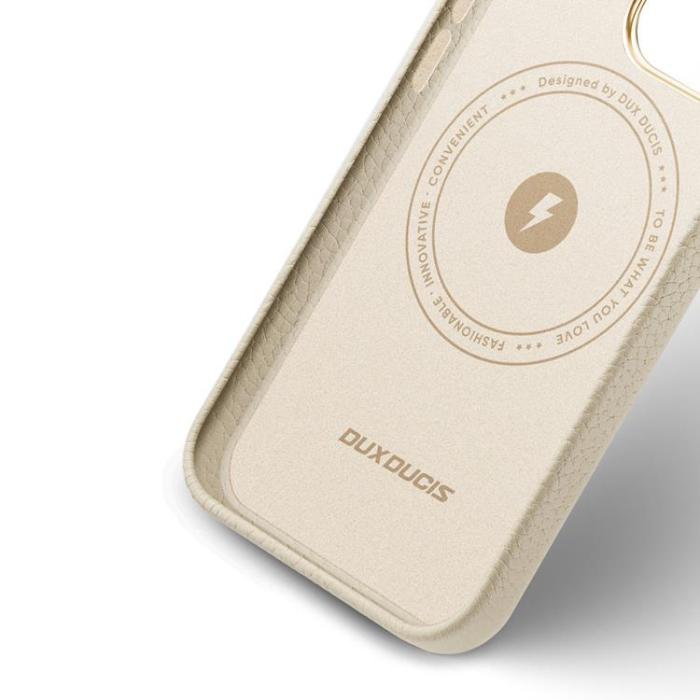 Dux Ducis - Dux Ducis iPhone 13 Pro Max MagSafe Skal Äkta Läder Roma - Vit