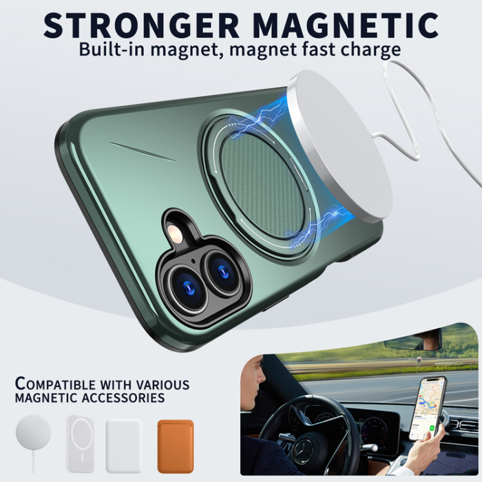 A-One Brand - iPhone 16 Plus Mobilskal MagSafe Rotating Kickstand TPU + PC