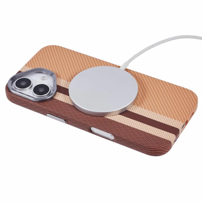 A-One Brand - iPhone 16 Plus Mobilskal Magsafe Kevlar Aramid Fiber - Gul