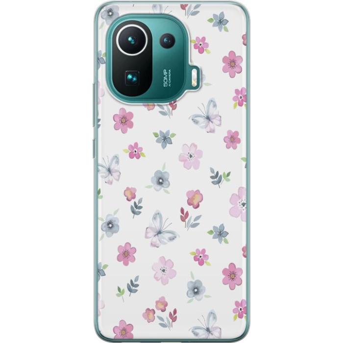 iSecrets - Mobilskal till Xiaomi Mi 11 Pro med Blommor och fjärillar