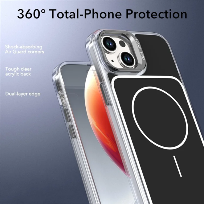 A-One Brand - iPhone 15 Mobilskal MagSafe Lens Kickstand med Handrem