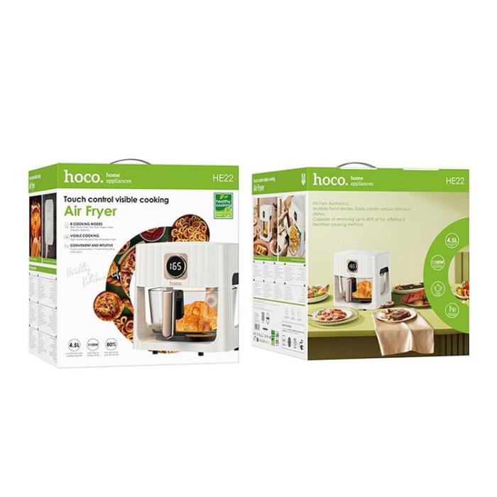Hoco - Hoco Airfryer med Pekskärm 4.5L 1100W - Vit