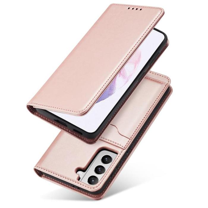 OEM - Galaxy S22 Plus Plånboksfodral Magnet Stand - Rosa