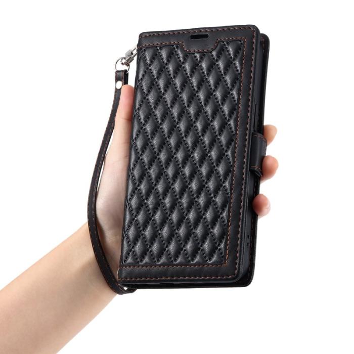 OEM - Samsung Galaxy S26/S26 Pro Plånboksfodral Konstläder Rhombus - Svart