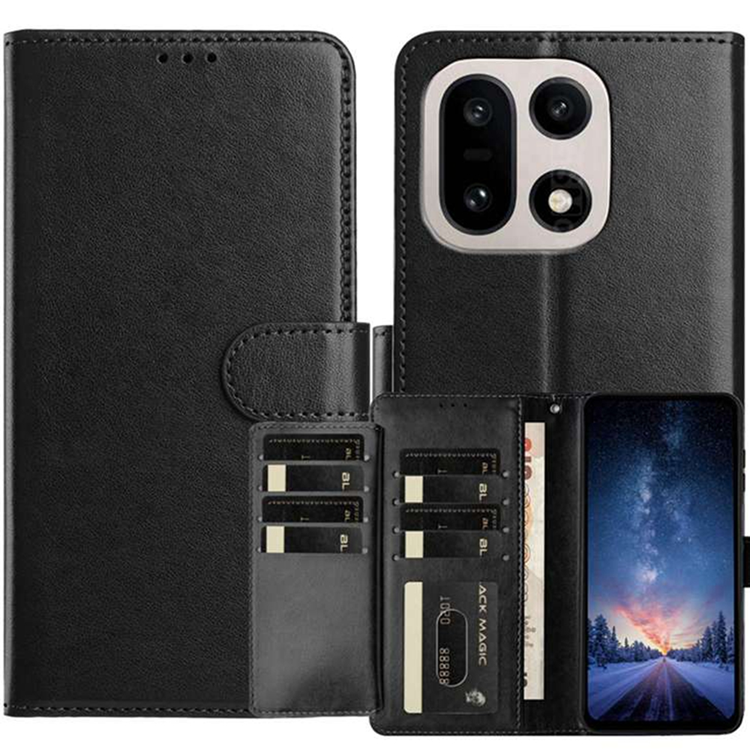 OnePlus 15 5G Plånboksfodral Folio Flip Konstläder (Svart) | 2353 | AlltMobil