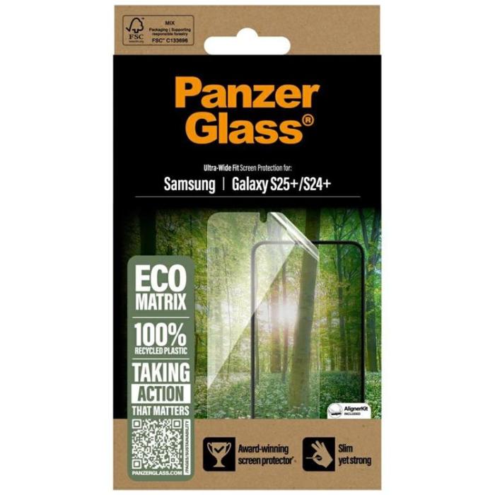 PanzerGlass - PanzerGlass Galaxy S25 Plus Härdat Glas Skärmskydd Eco Matrix Ultra-Wide Fit