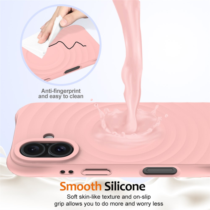 A-One Brand - iPhone 17 Mobilskal MagSafe Silikon Ripple Liquid - Rosa