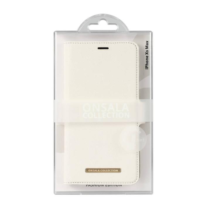 Onsala - ONSALA Mobilfodral Saffiano White iPhone Xs Max