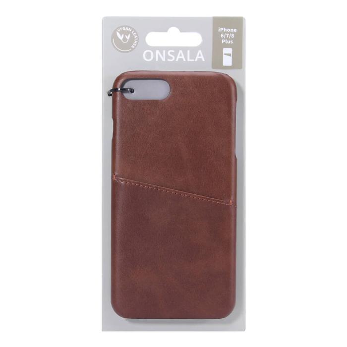 Onsala - ONSALA Mobilskal Brun med Kortfack iPhone 6/7/8 Plus