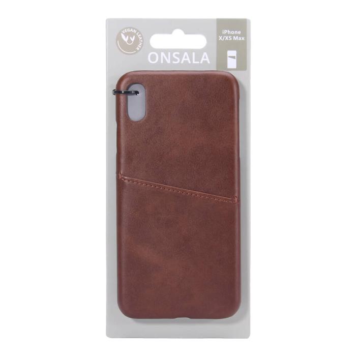 Onsala - ONSALA Mobilskal Brun med Kortfack iPhone X/XS Max
