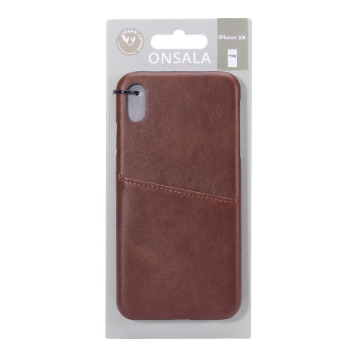Onsala - ONSALA Mobilskal Brun med Kortfack iPhone XR