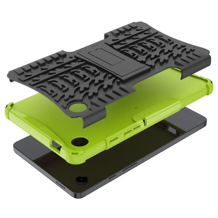 A-One Brand - Galaxy Tab A9 Mobilskal Kickstand Tire Texture - Grön