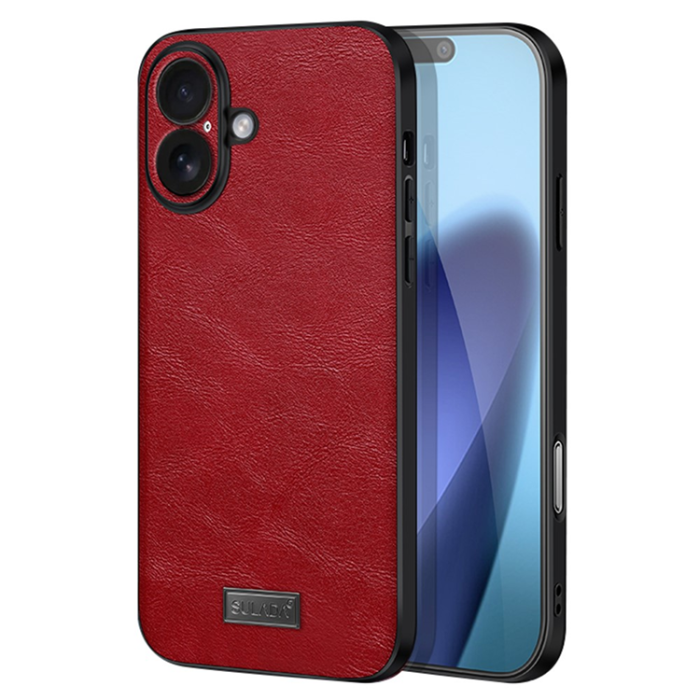 SULADA - SULADA iPhone 17 Mobilskal PU-läder+TPU+PC - Röd