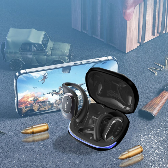HTC - HTC OWS Trådlösa Bluetooth 6.0 Sports Hörlurar Gaming NE17 - Svart
