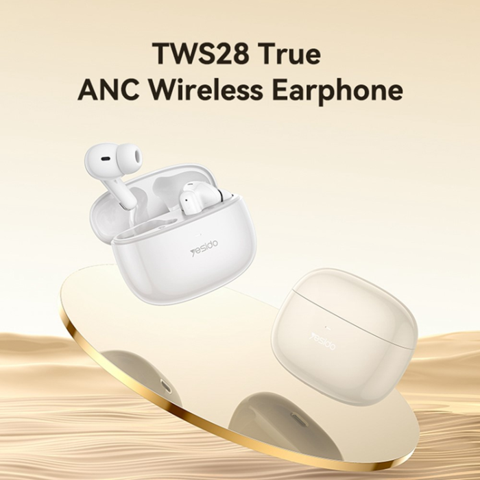 Yesido - YESIDO TWS Trådlös Hörlurar Bluetooth ANC+ENC TWS28 - Beige