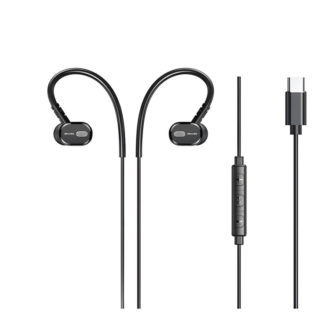 AWEI TC-6 Hörlurar stereo USB-C - Svart